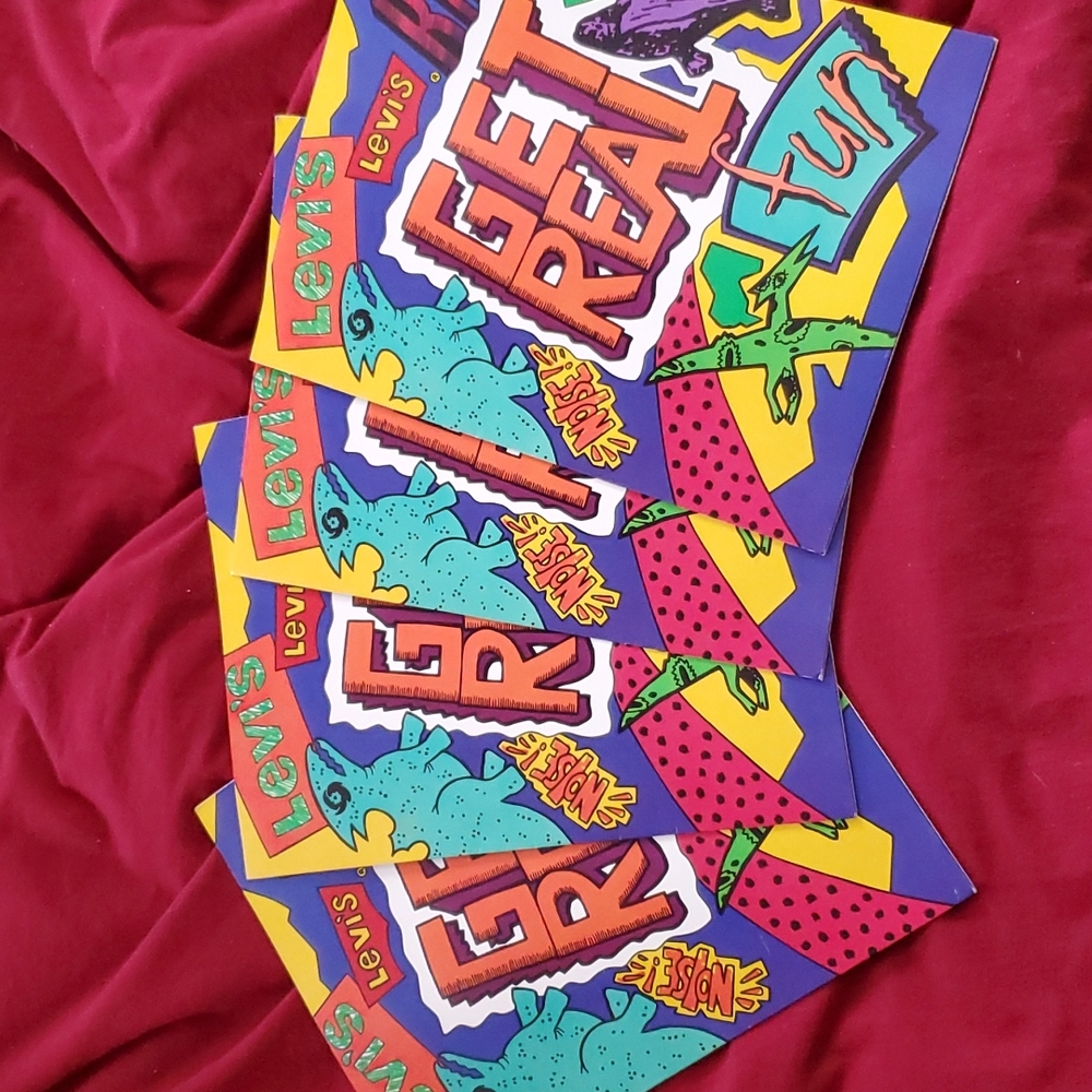 Vintage Levi's Folders Dated 1990 Dinosaurs School Supplies
